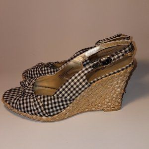 Solanz  Plaid Platform Wedge Heels Size 11 New. Discounted Shipping!